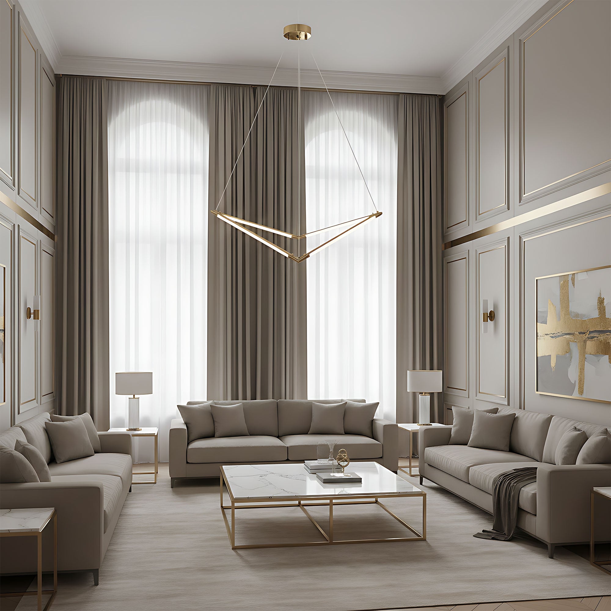 Lampa wisząca LED APP1776-CP Złota Szczotkowana  4
