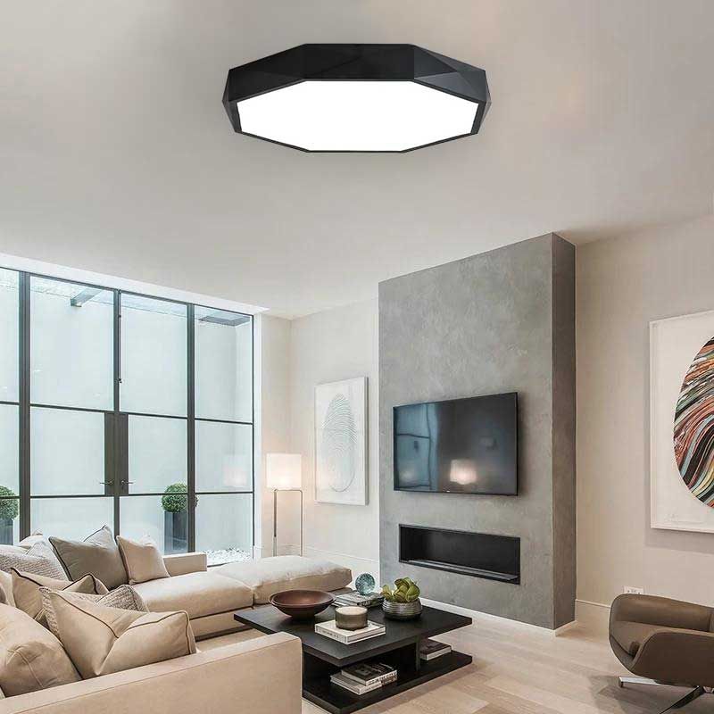 Lampa Plafon Diamond APP861-C 30 cm Czarna