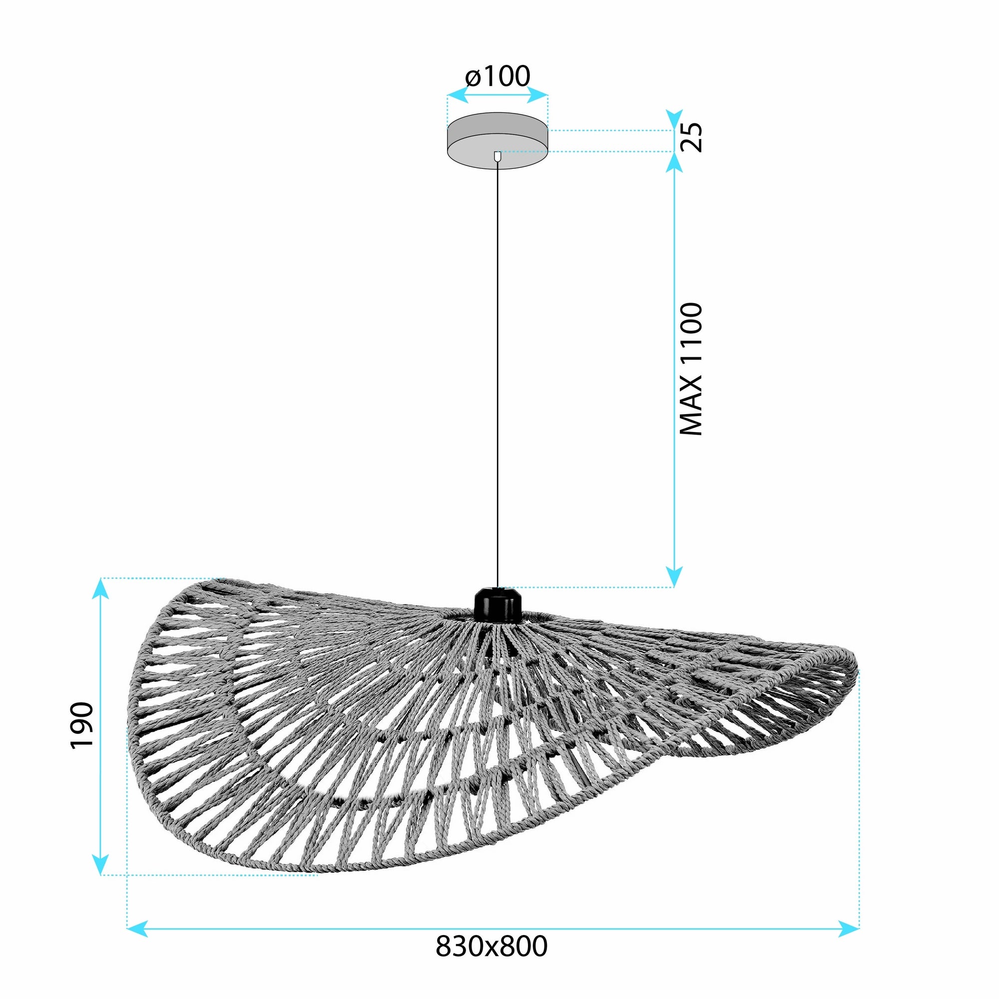 Lampa Sufitowa Wisząca Boho APP1740-1CP 80cm  11