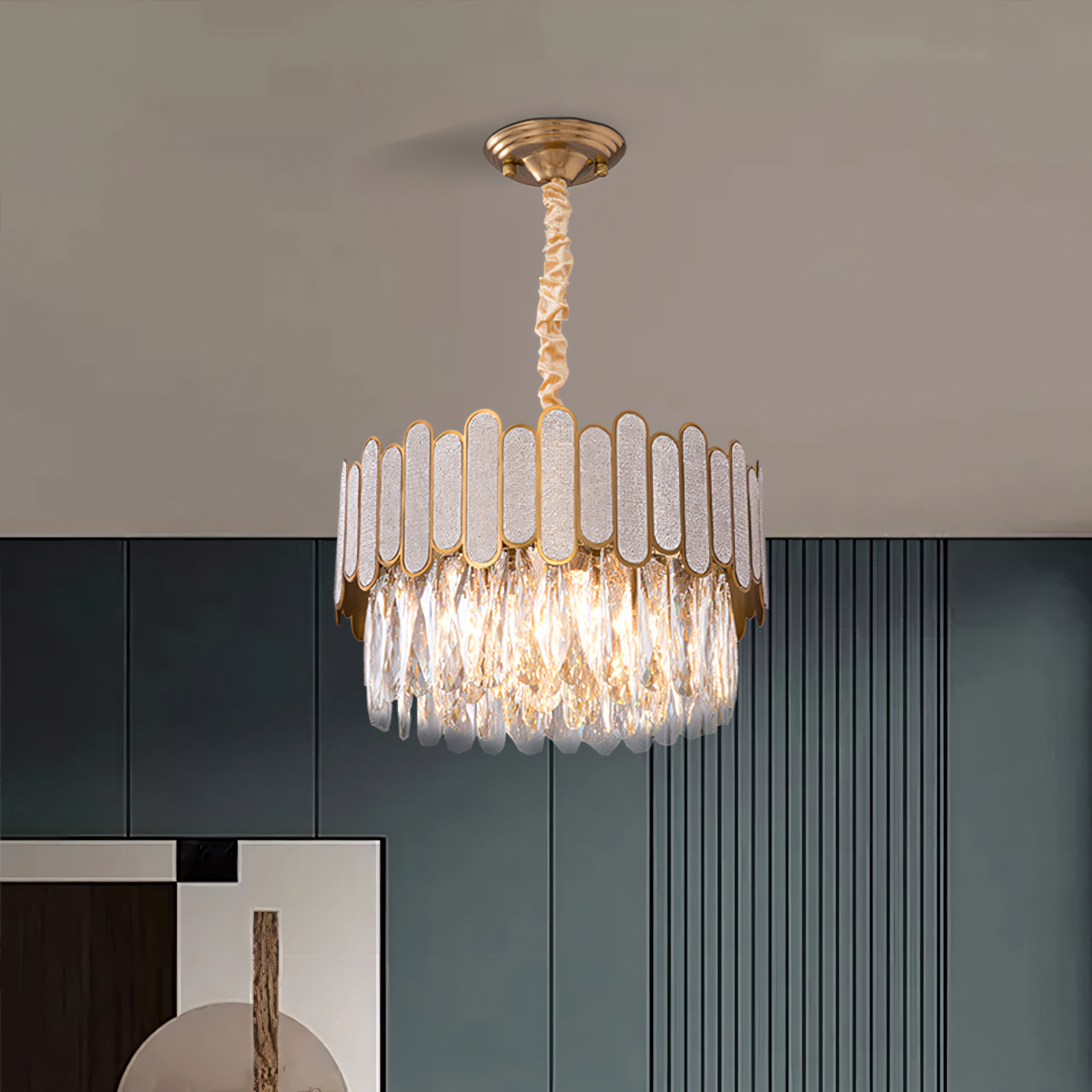 Lampa sufitowa wisząca APP1746-4CP 40 cm Złota  5