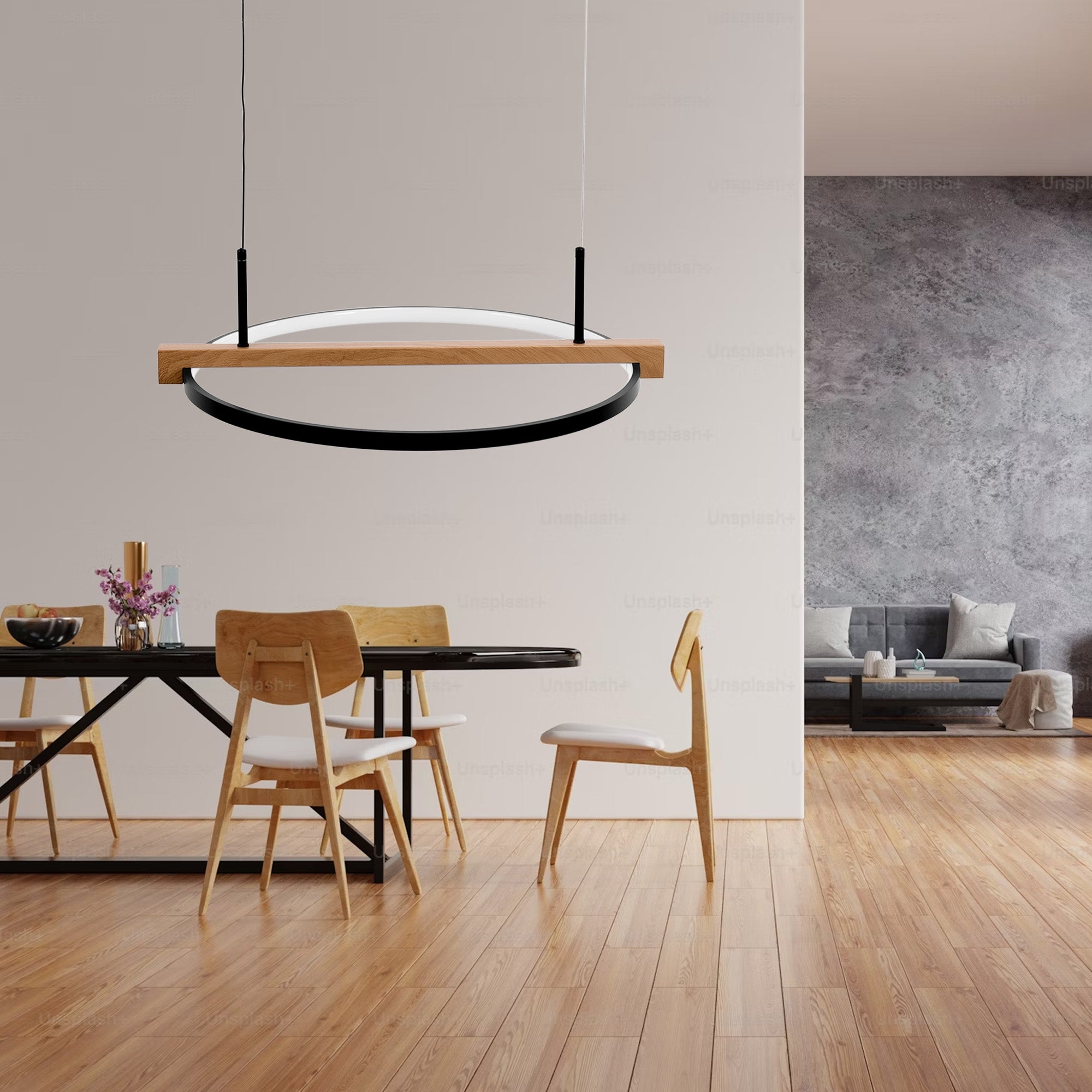 Lampa Led Wisząca Drewno App1530-cp  3