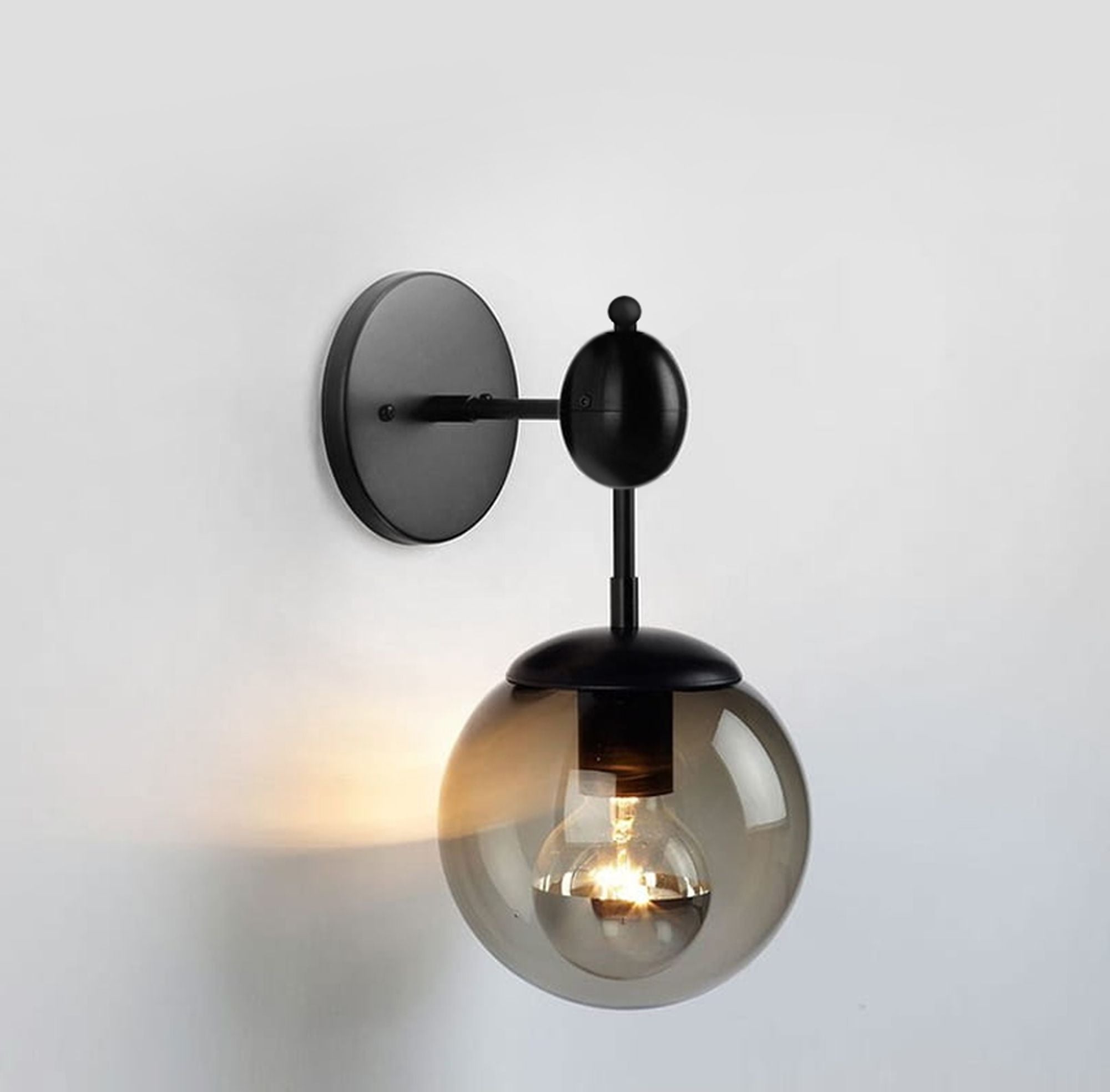 Lampa Ścienna Kinkiet Szklany APP750-1W Czarna