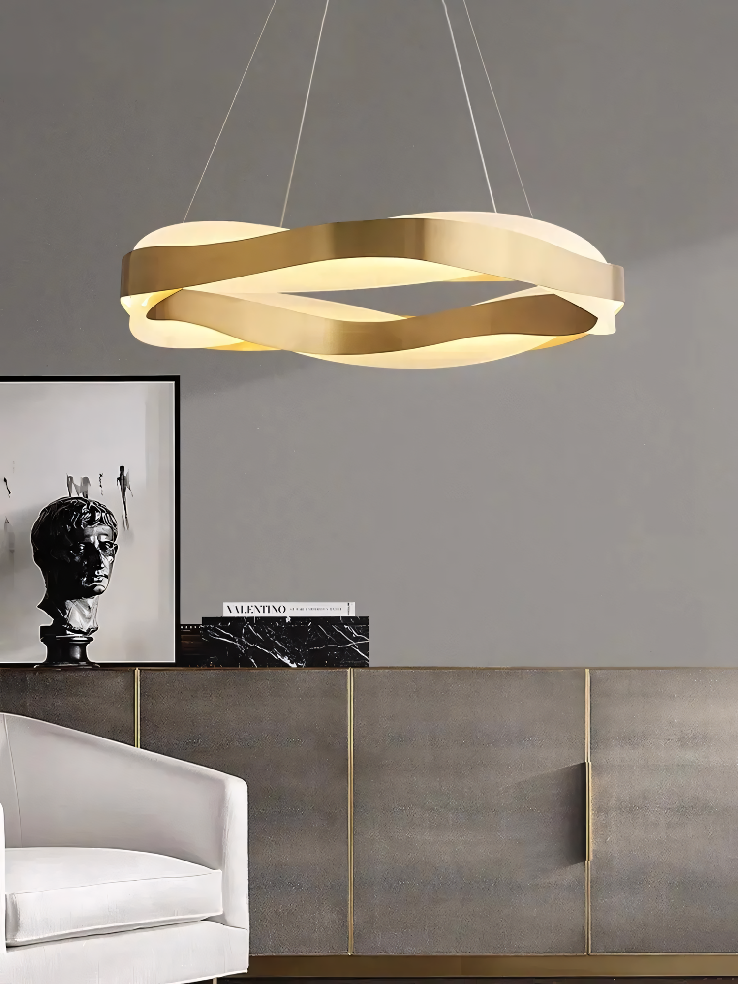 Lampa wisząca LED APP1802-CP Złota Szczotkowana + Pilot  6
