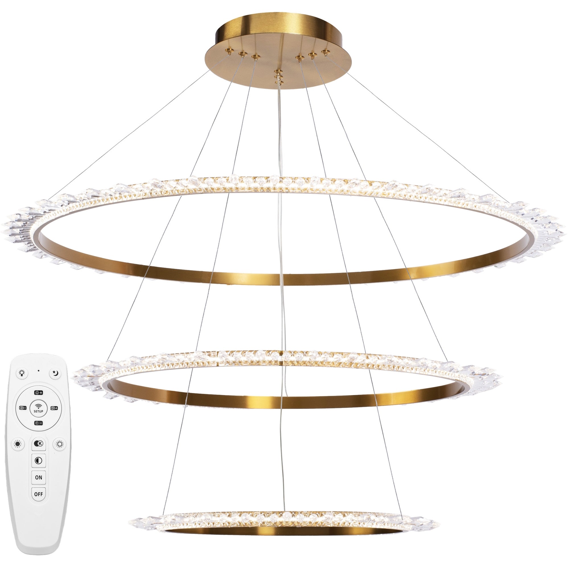 Kryształowa Lampa Sufitowa Led APP1609-3C Złota  1