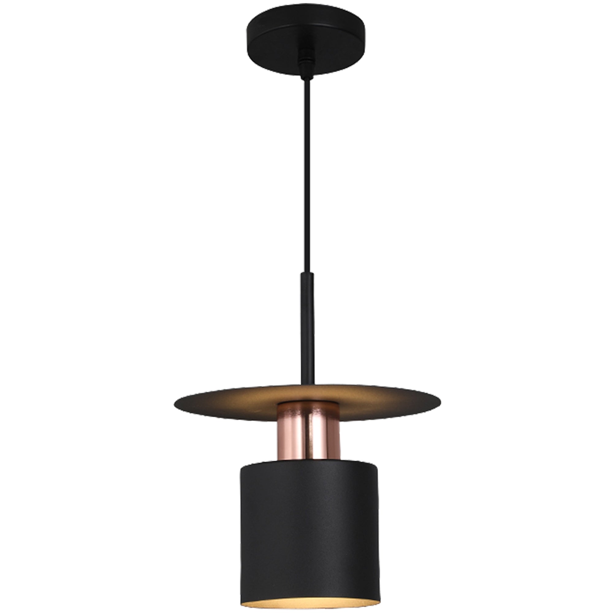 Lampa Wisząca APP1145-1CP Czarna Różowe Złoto  4