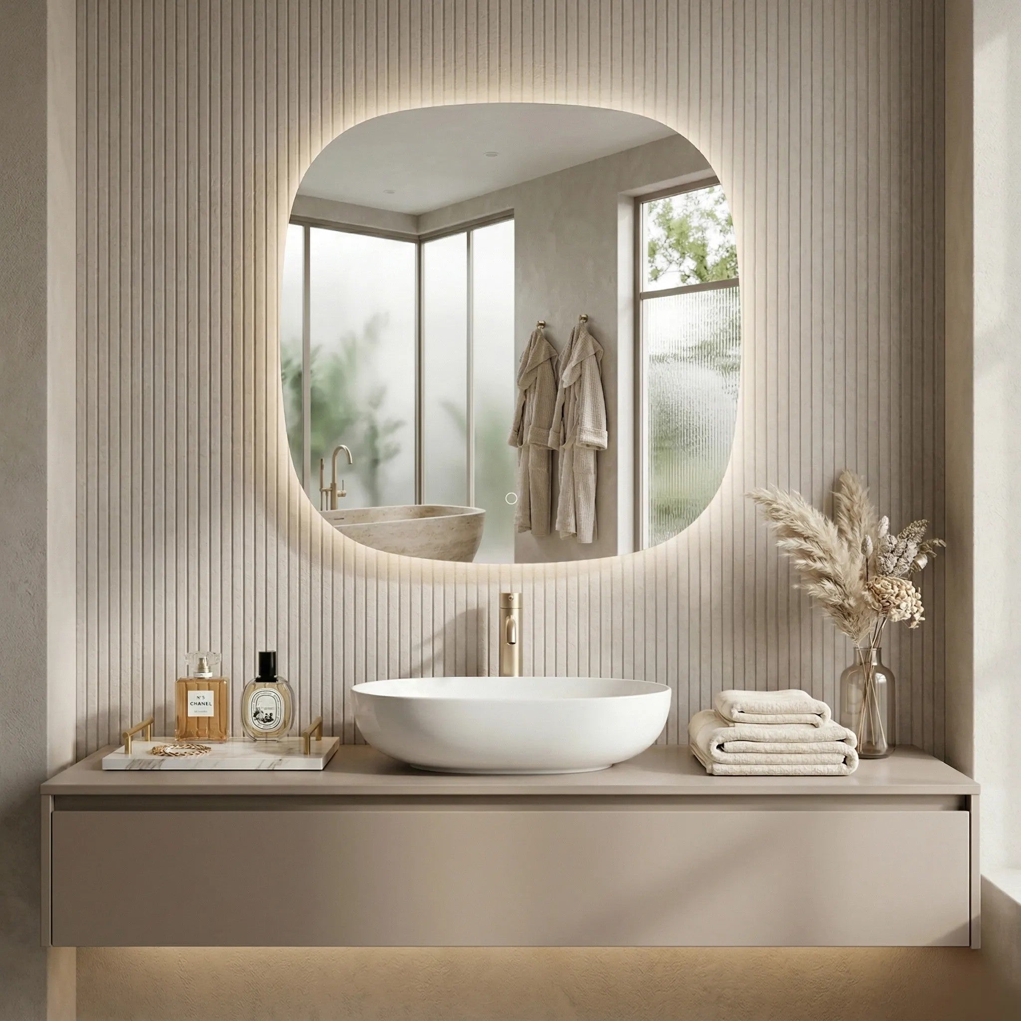 Lustro ścienne LED 70x70cm TOP  2