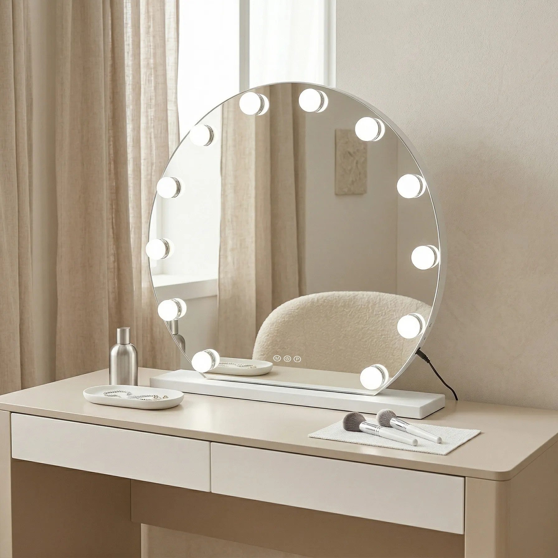 Lustro LED Hollywood Okrągłe White 50 cm  2