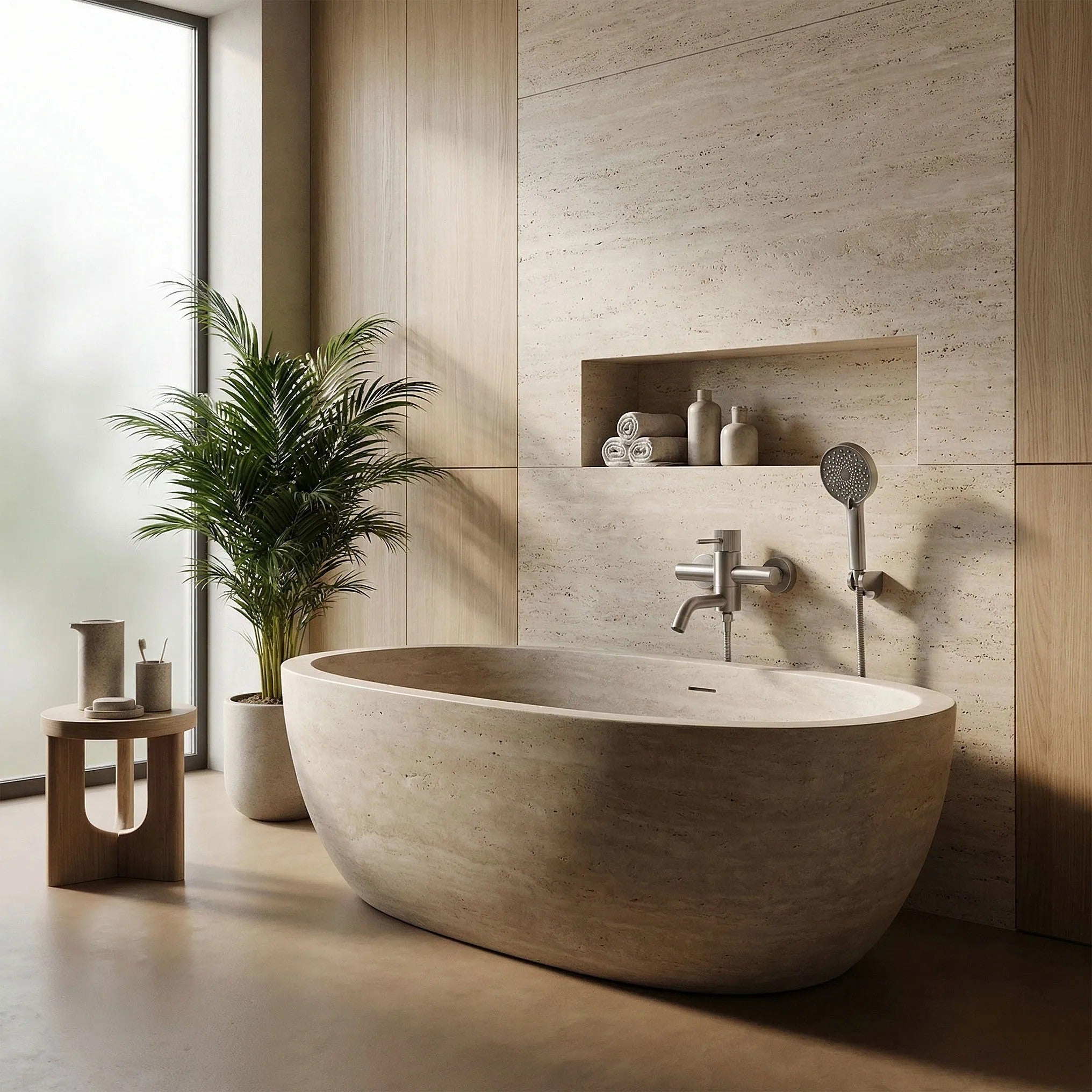 Bateria wannowa Rea Lungo Stripe Nikiel Szczotkowany  2