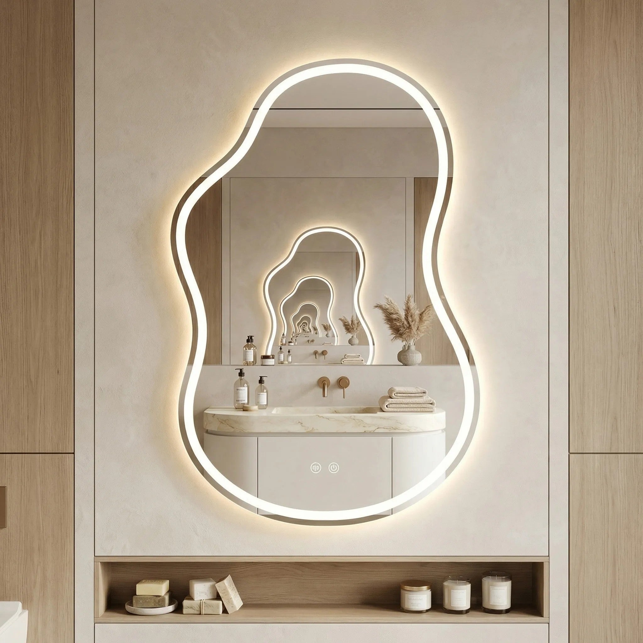 LUSTRO ŚCIENNE LED UNO DOUBLE 80x55 cm  2