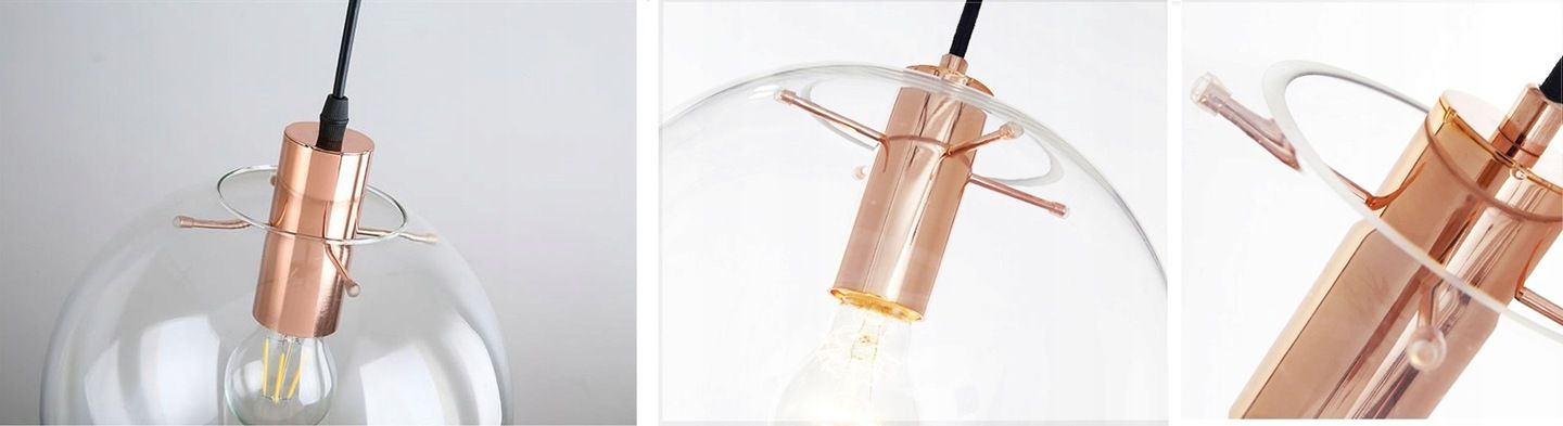 Lampa sufitowa wisząca szklana Lassi 20 cm app039-1cp Różowe Złoto
