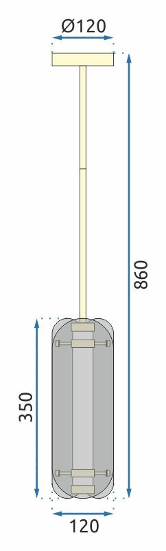 Lampa Sufitowa Wisząca Czarna App1676-cp Long  7