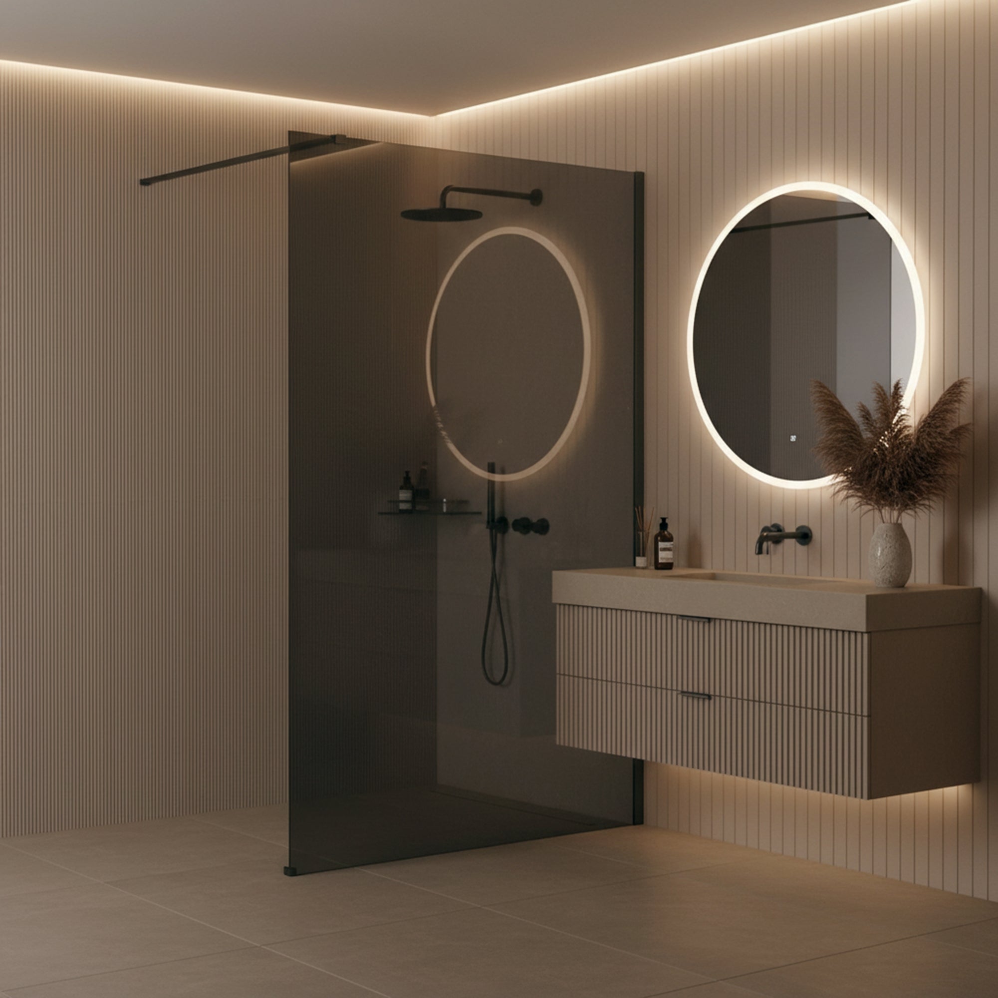 Kabina prysznicowa Walk-In Rea Flexi Grey / Tytan 100  2
