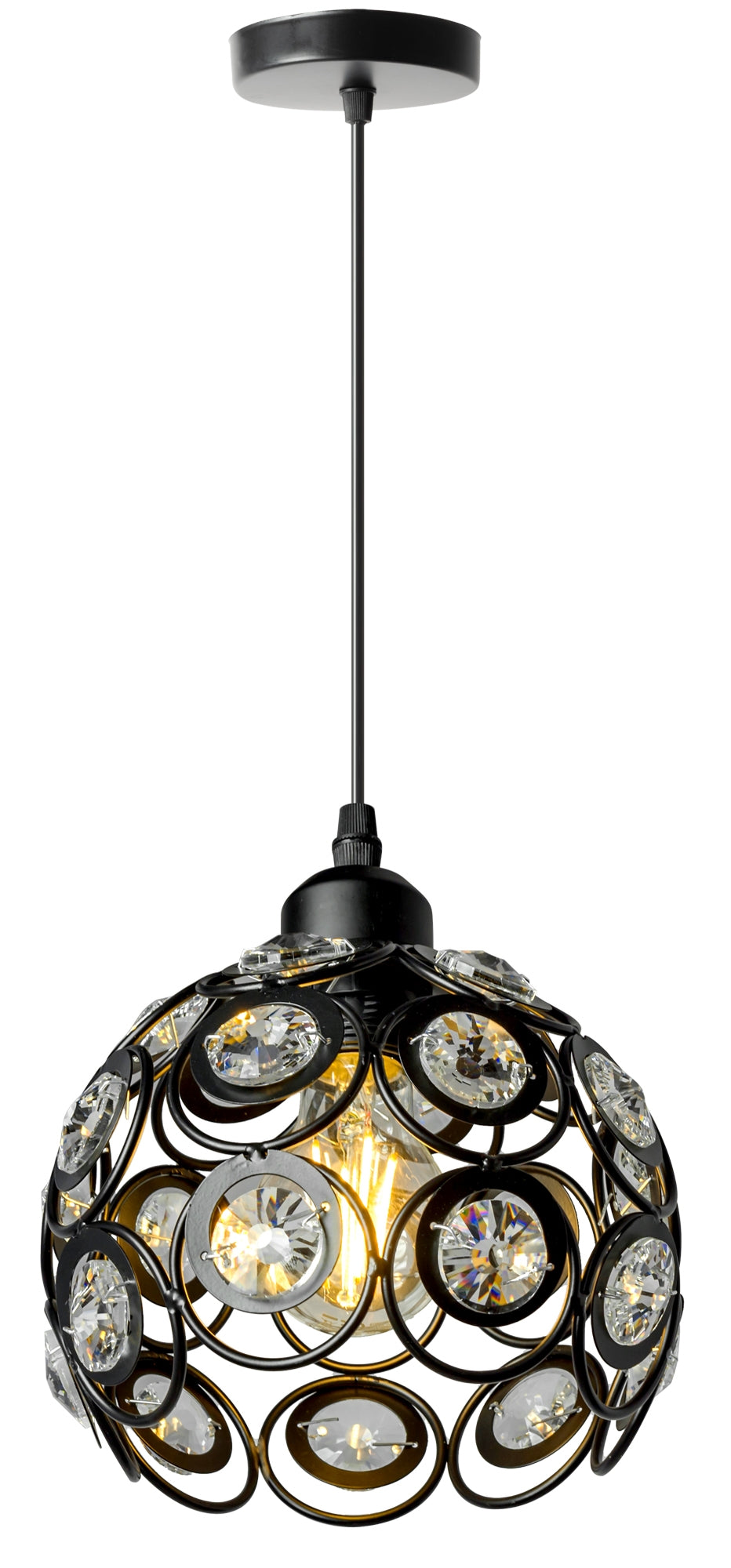 LAMPA WISZĄCA SUFITOWA KRYSZTAŁOWA APP206-1C Czarna  3