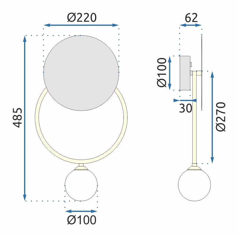LAMPA ŚCIENNA KINKIET APP923-1W