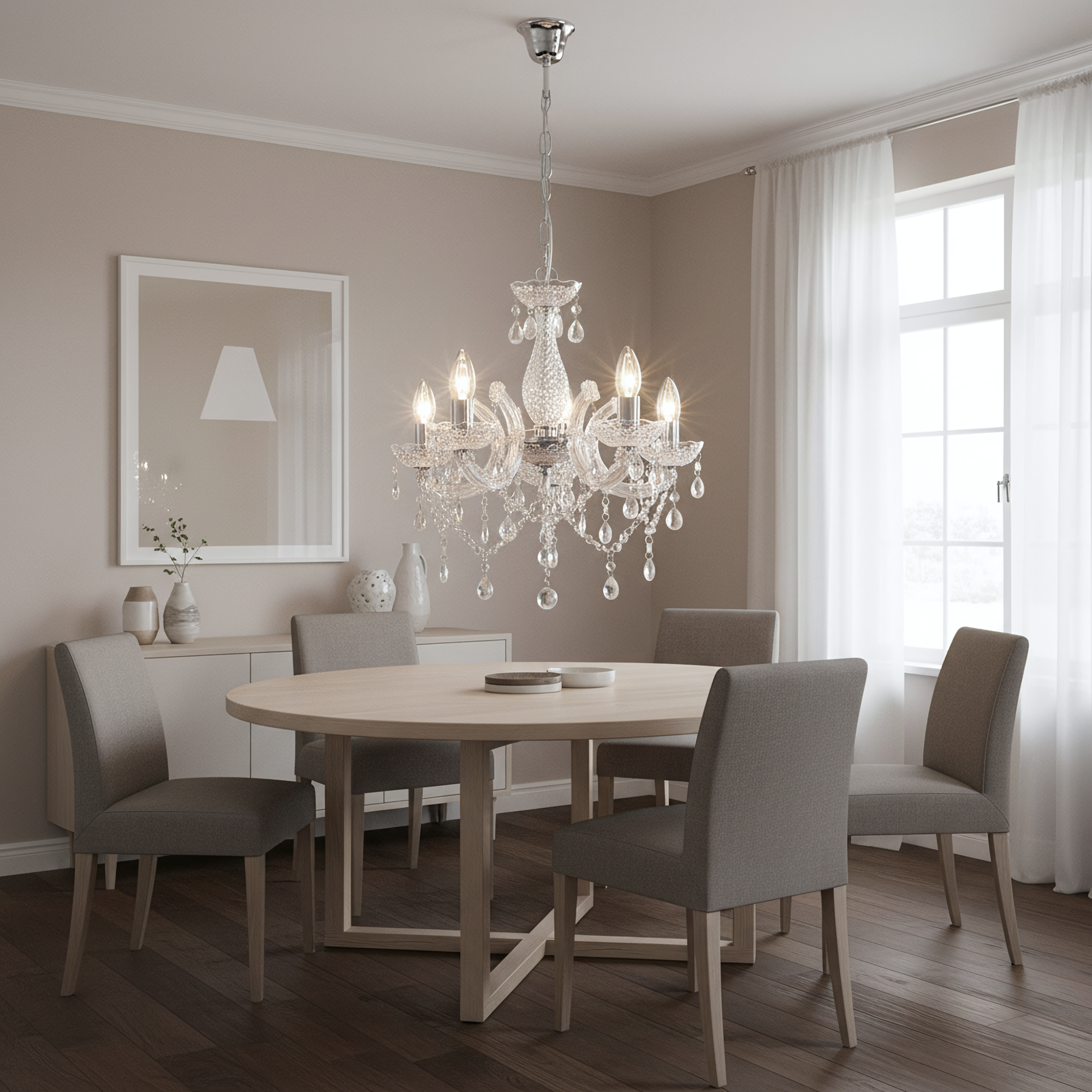 Lampa Sufitowa Wisząca Ebt004-5cp Transparent  2