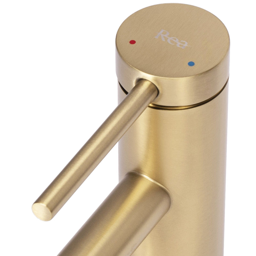 Bateria Umywalkowa Rea Foss złota szczotkowana niska gold brush