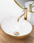 Umywalka nablatowa Rea Sofia Gold / White