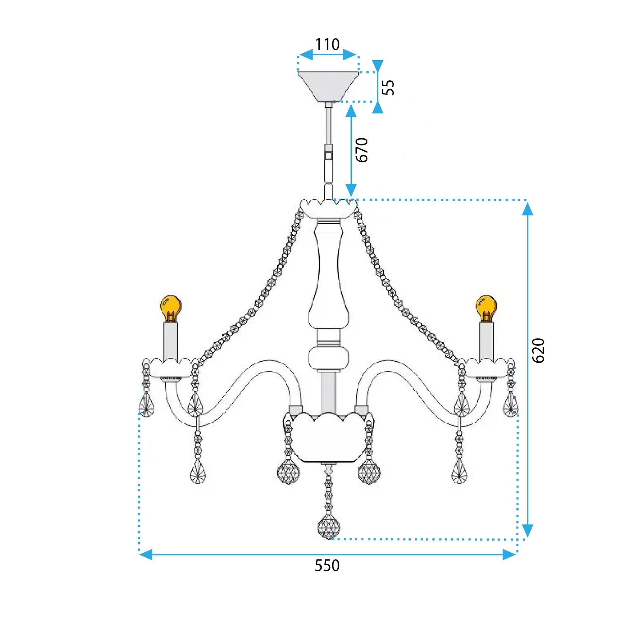 Lampa Kryształowa Żyrandol 392183