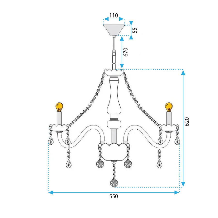 Lampa Kryształowa Żyrandol 392183