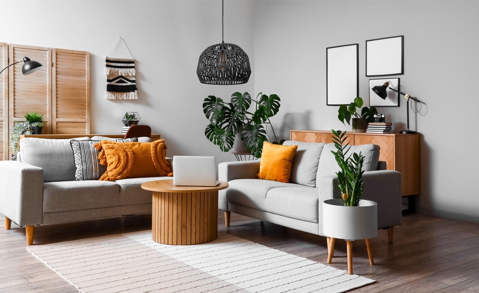 Lampa Wisząca Boho APP1483-1CP Czarna