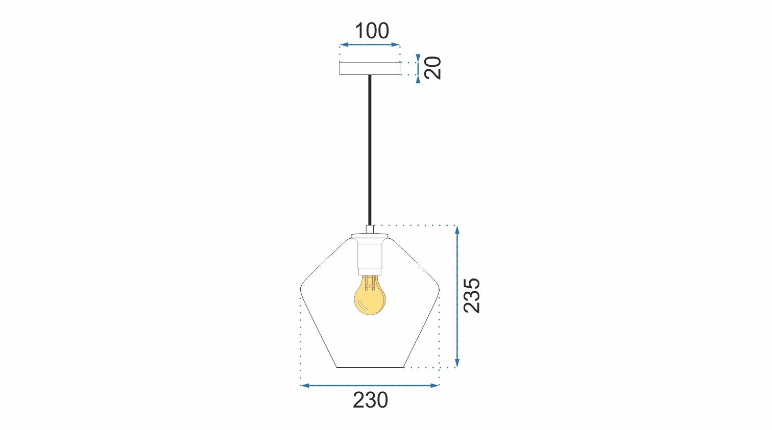 Lampa sufitowa szklana APP439-1CP Amber  9