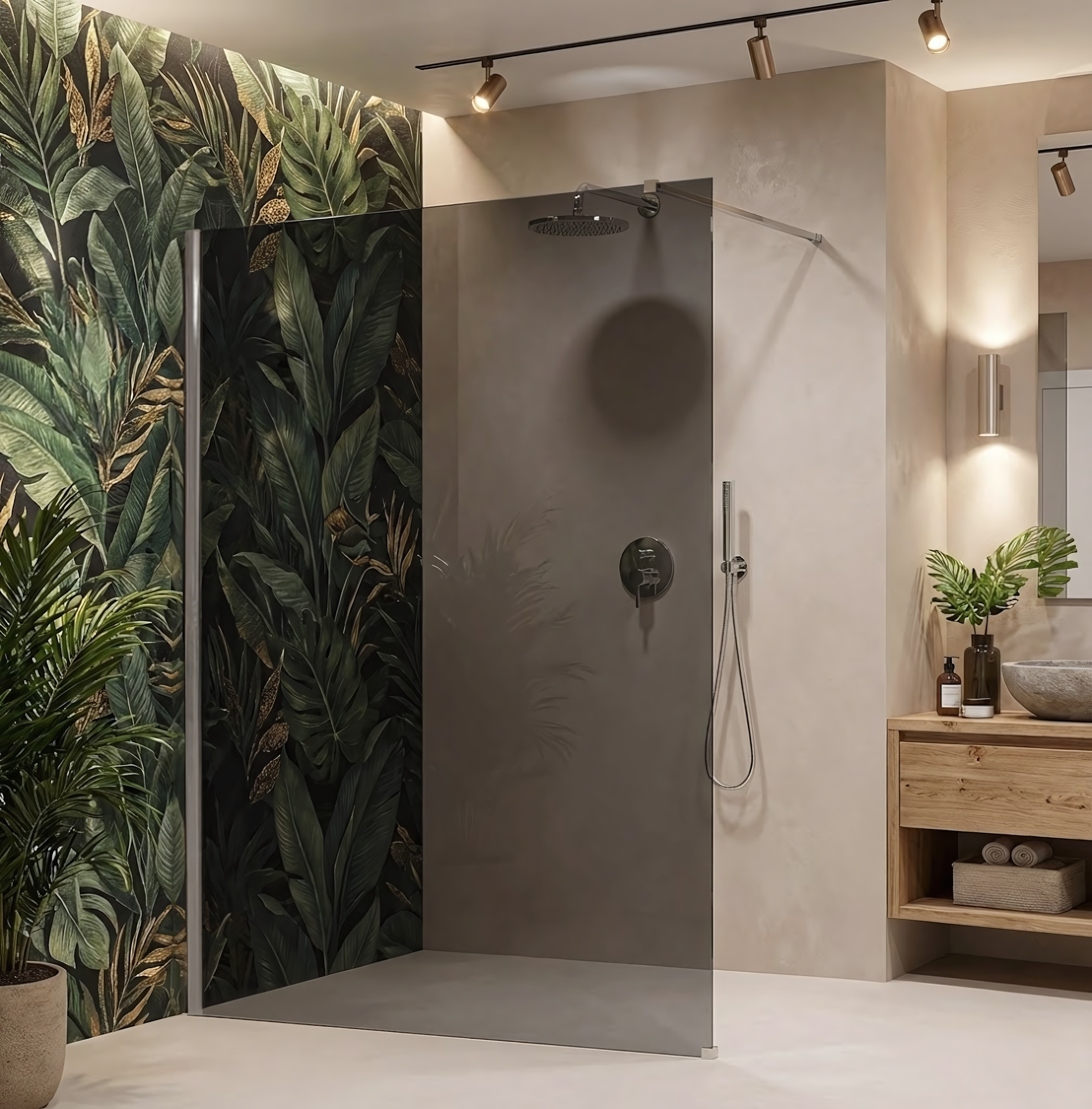 Kabina prysznicowa Walk-In Rea Flexi Grey / Chrome 140  3