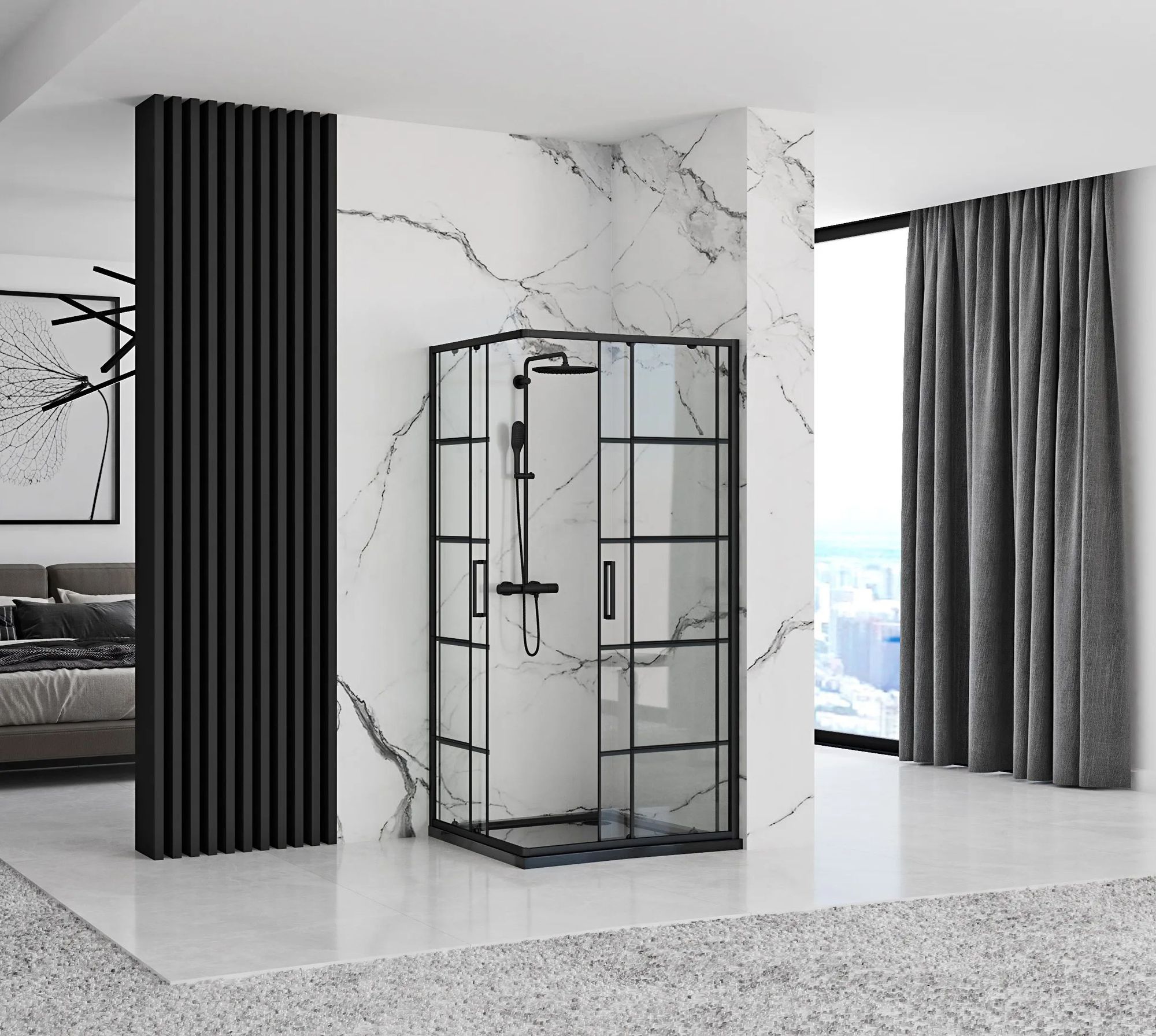 Kabina prysznicowa Rea Concept Black 80x100