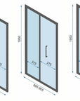 Kabina Prysznicowa Przyścienna Rapid Fold Gold 90x100