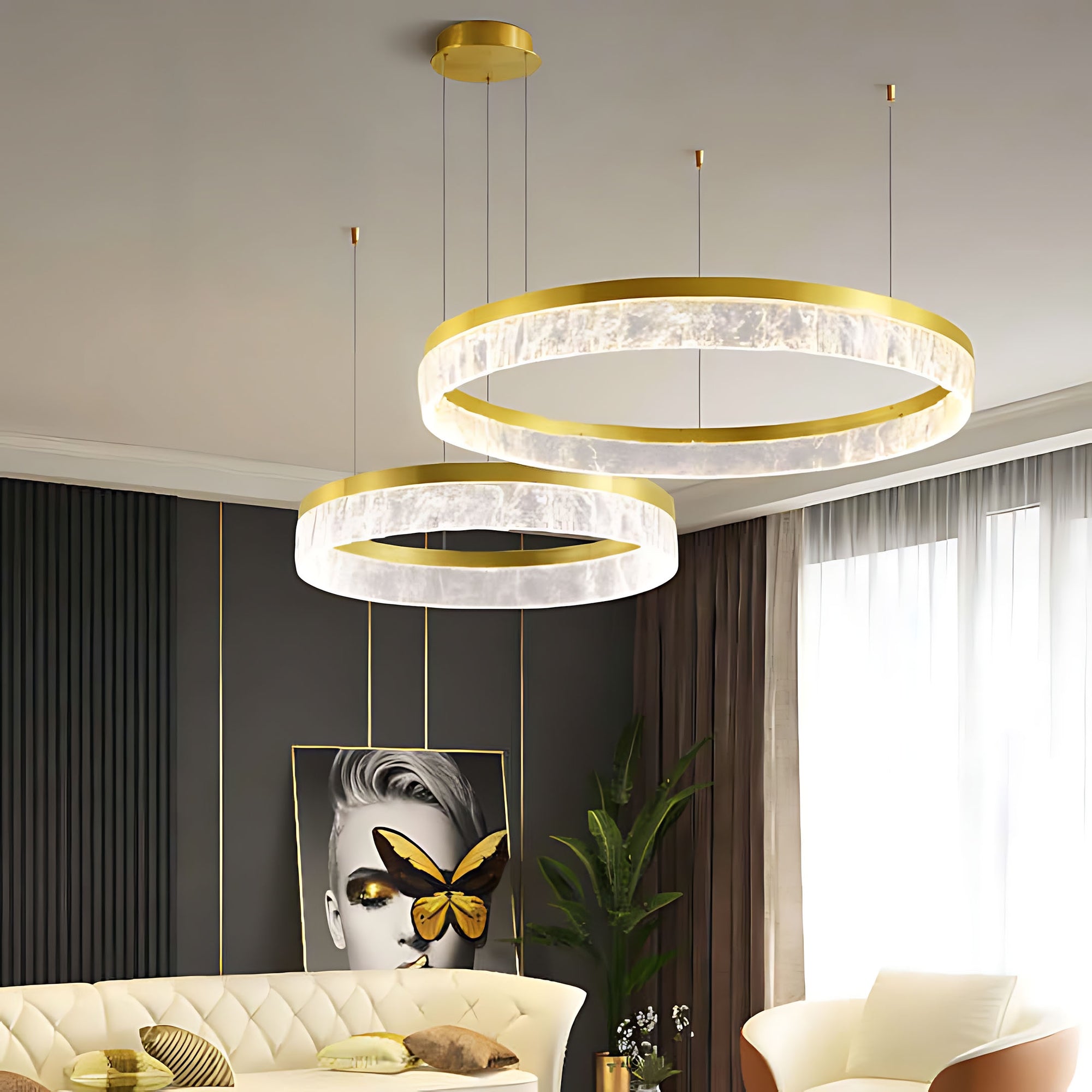 Lampa Wisząca Led Lhj048-cp2 Złota  2