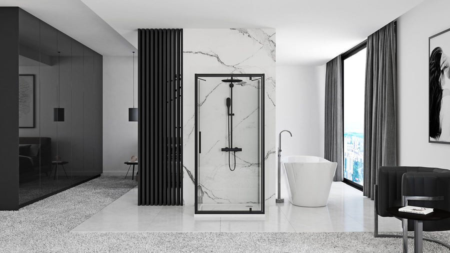 Kabina Prysznicowa Przyścienna Rea Rapid Swing Black 120x80