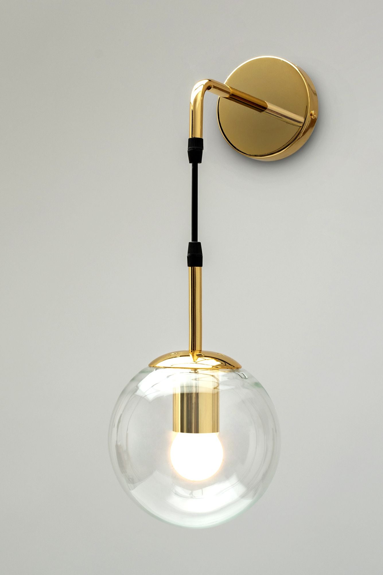Lampa Ścienna Kinkiet Szklany APP685-1W Złota