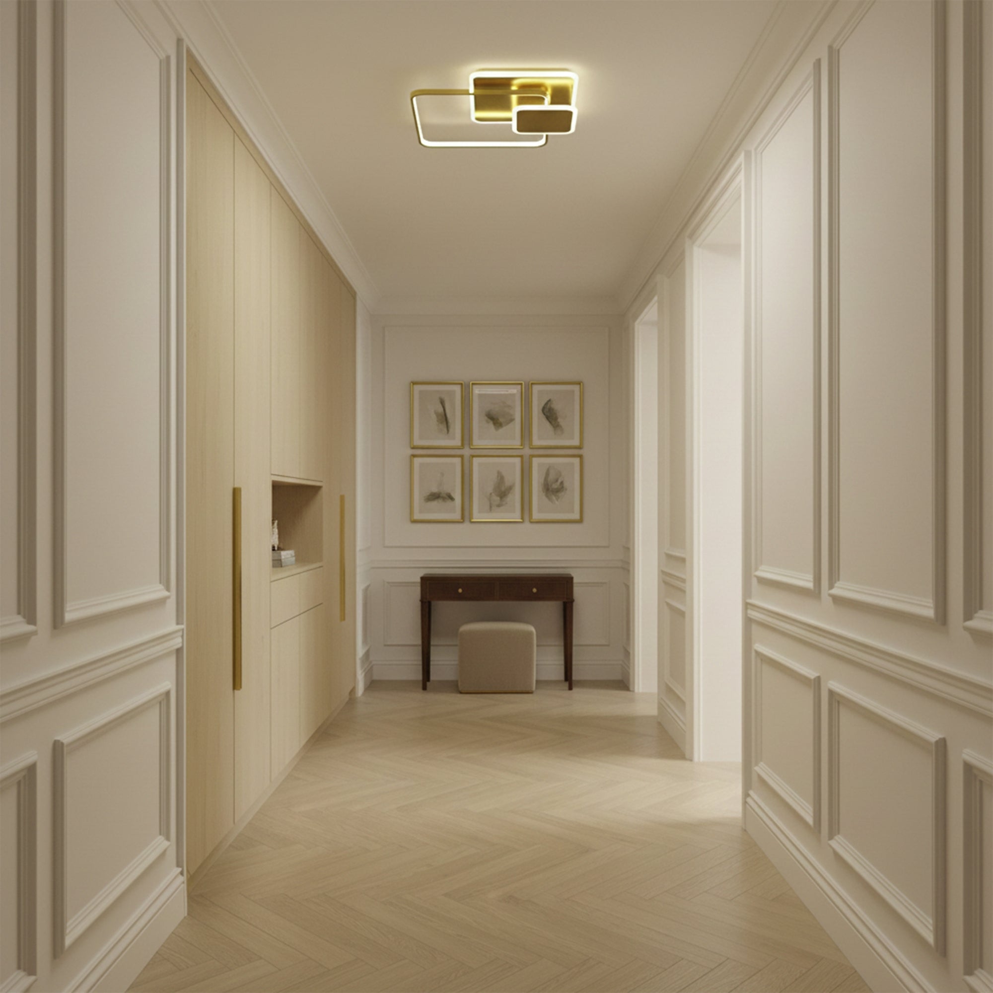 Lampa sufitowa APP1714-C plafon LED Złota Szczotkowana + pilot  5