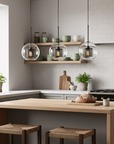 Lampa wisząca szklana loft APP557-1CP 20cm czarna  8