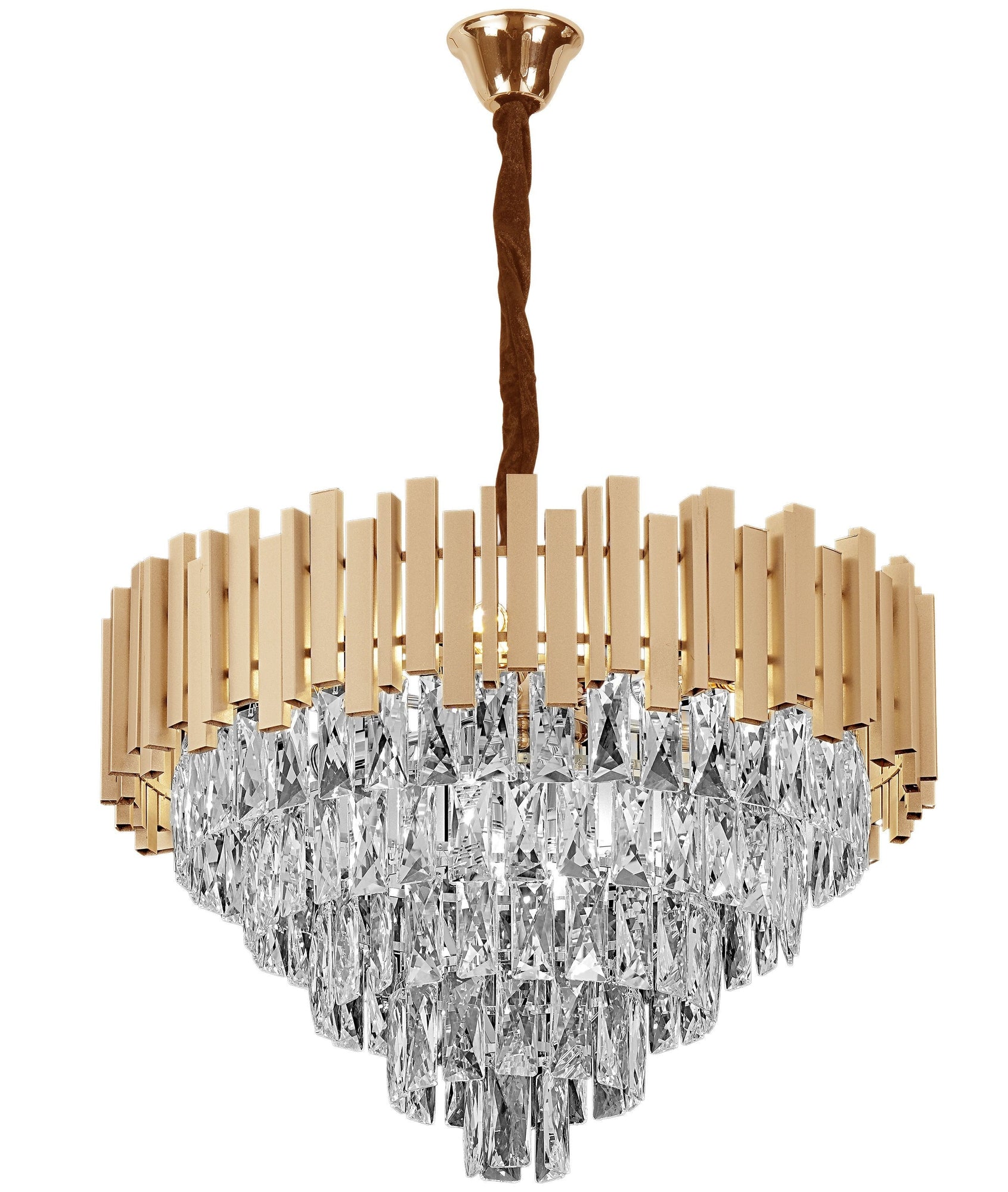 Lampa Wisząca Z Kryształami G053-cp 80cm Złota  1