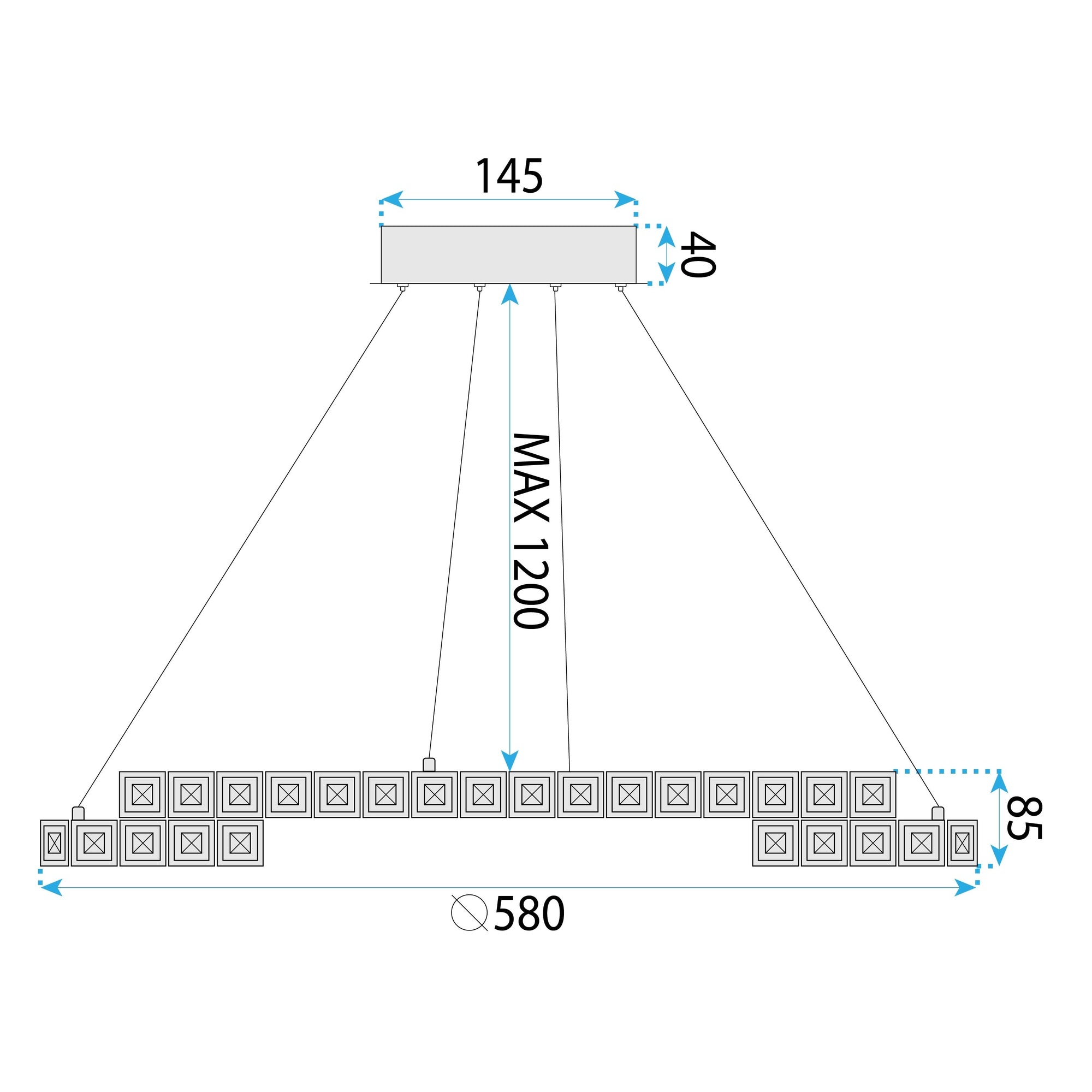 Lampa Sufitowa Wisząca Led App1771-cp Złota 60cm  8