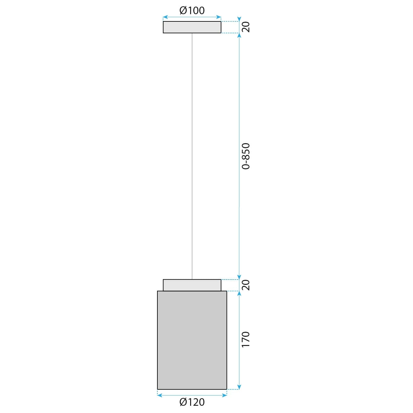 Lampa Sufitowa Wisząca APP1810-1CP Frosted Grey  6