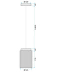 Lampa Sufitowa Wisząca APP1810-1CP Frosted Grey  6