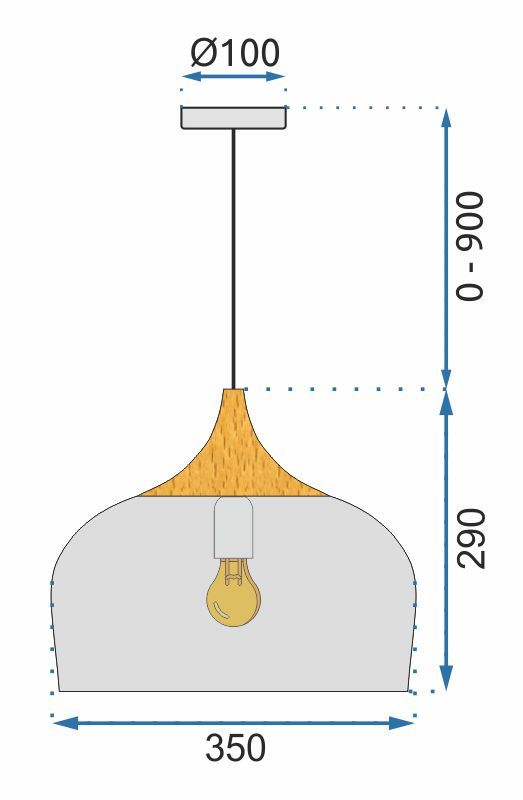 Lampa sufitowa wisząca Bari APP181-1CP Czarna