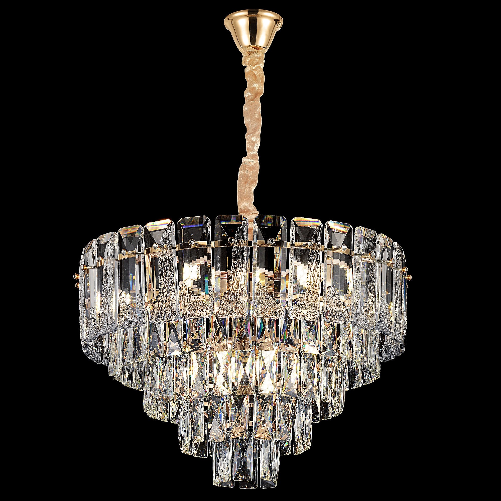 Lampa Wisząca Z Kryształami G056-cp 50cm Złota  6