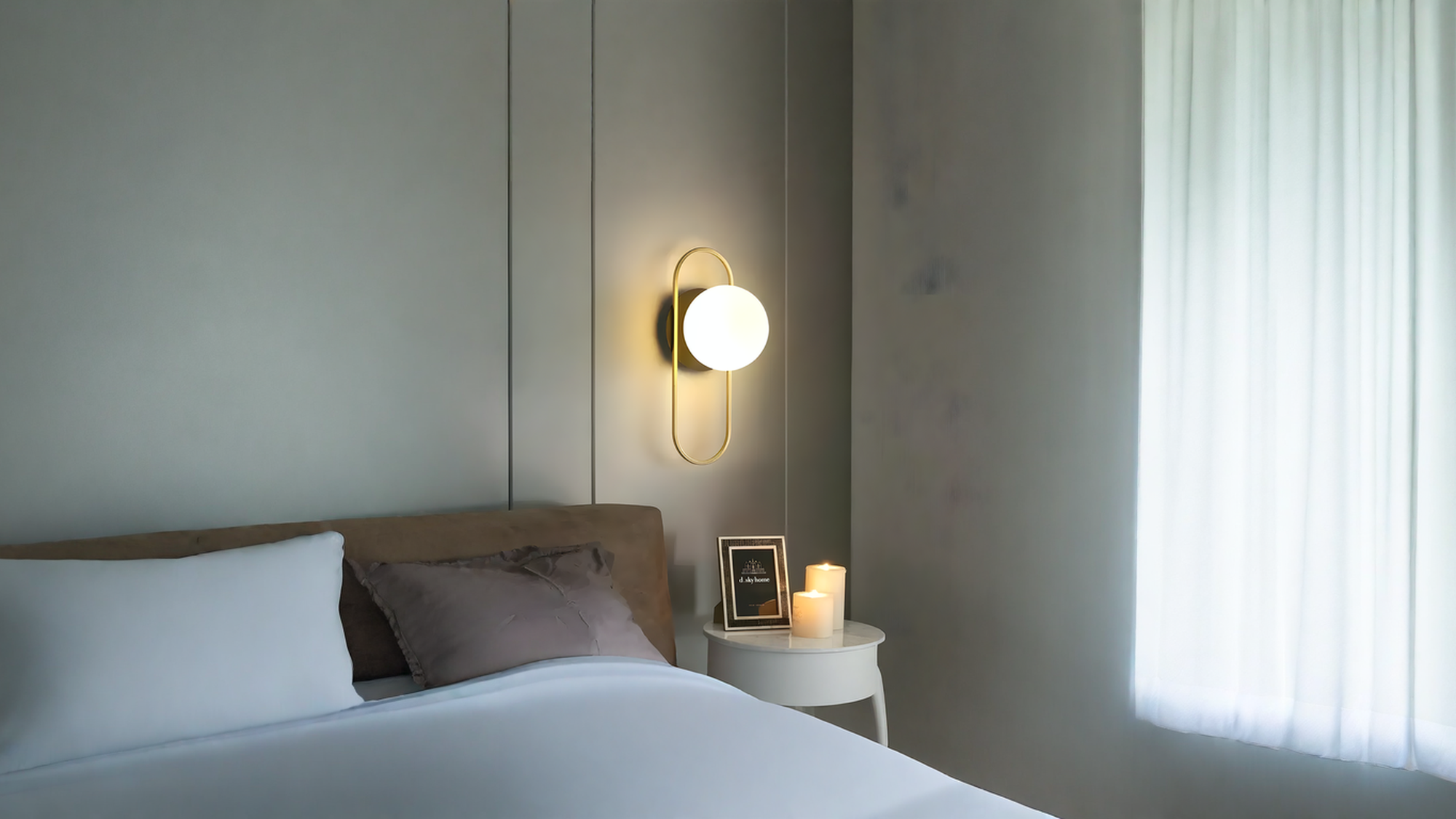 Lampa Ścienna Kinkiet APP1756-1W Brush Gold White  5