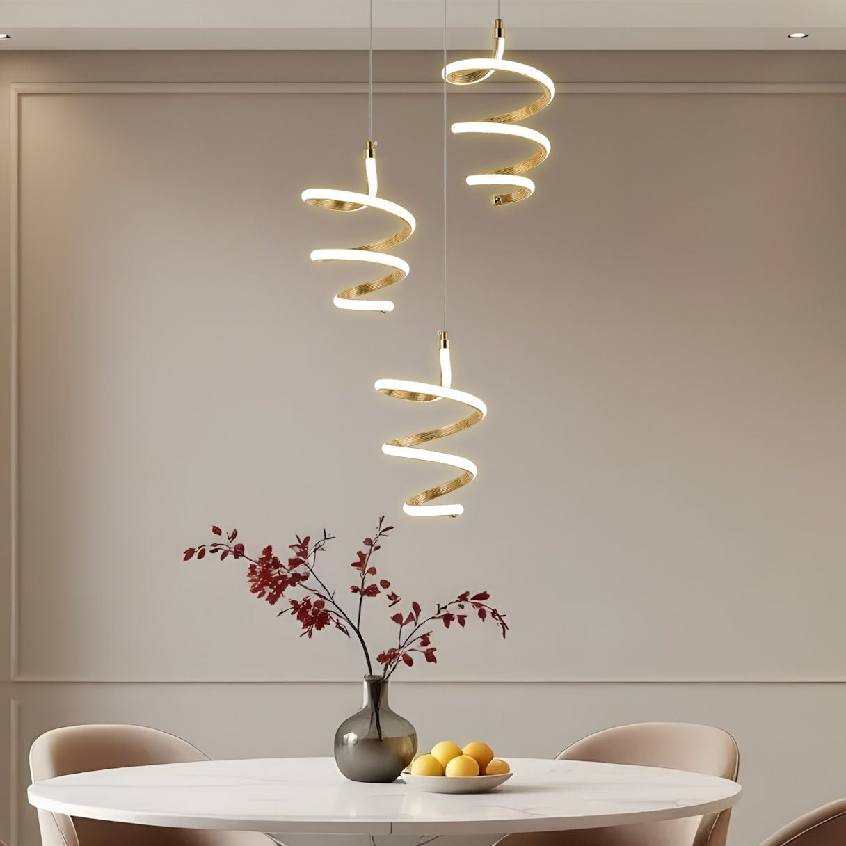 Lampa Wisząca Led G075-3cpr Złota  9