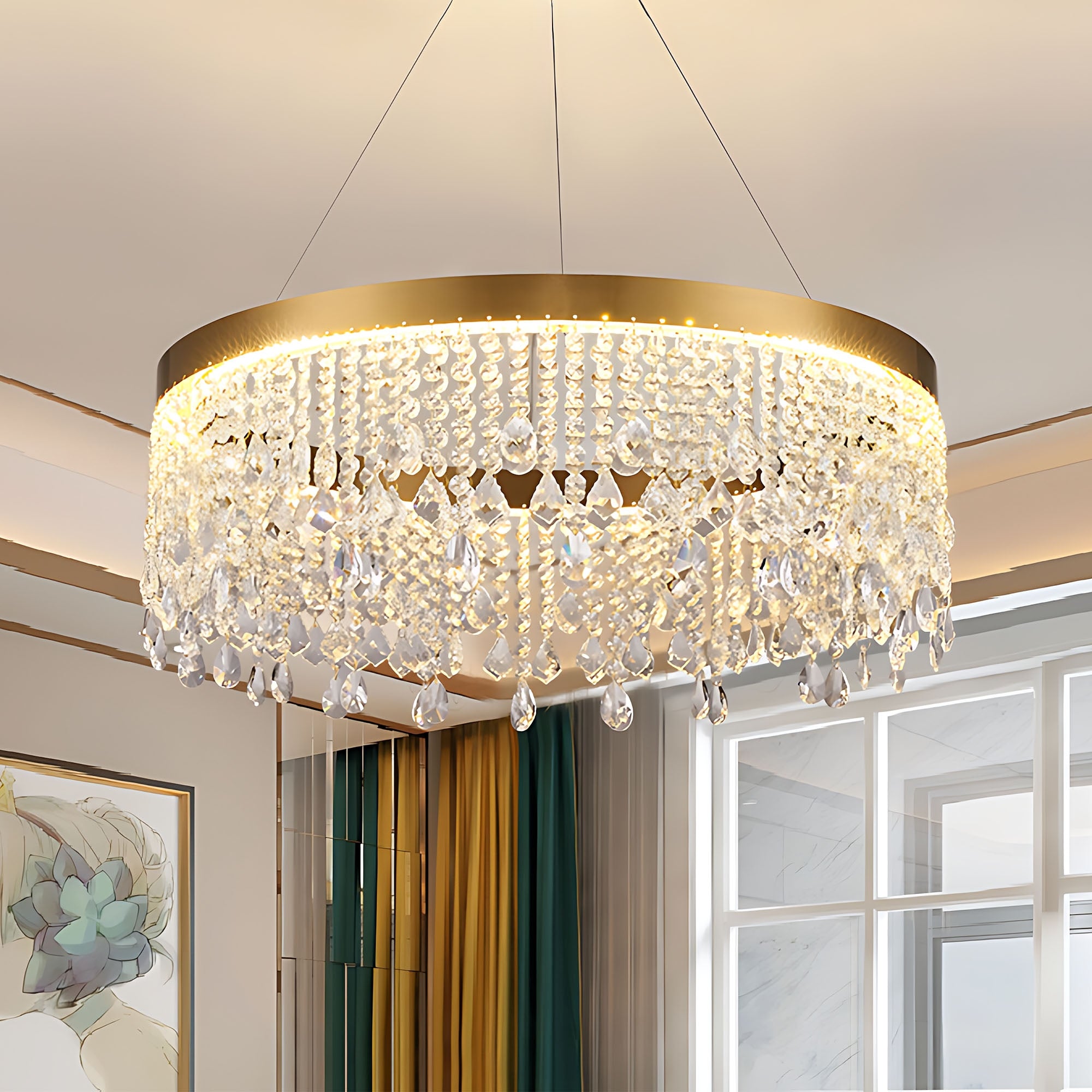 Lampa Sufitowa Wisząca Led APP1731-1CP Złota 60cm  10