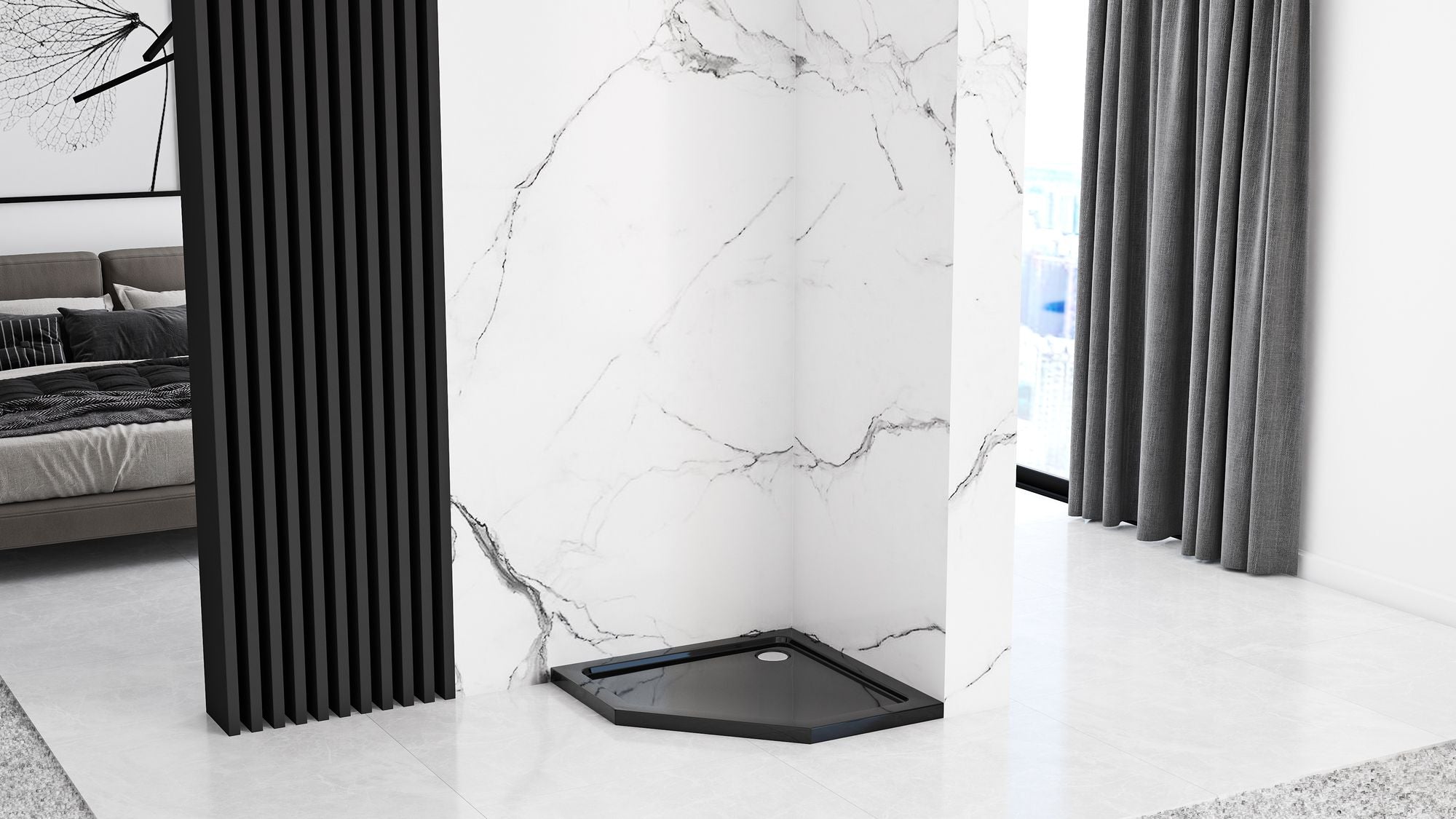 Kabina prysznicowa Rea DIAMOND 80x80 Black MAT
