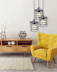 Lampa Sufitowa Wisząca Potrójna Metalowa Loft 392204 Czarna  4