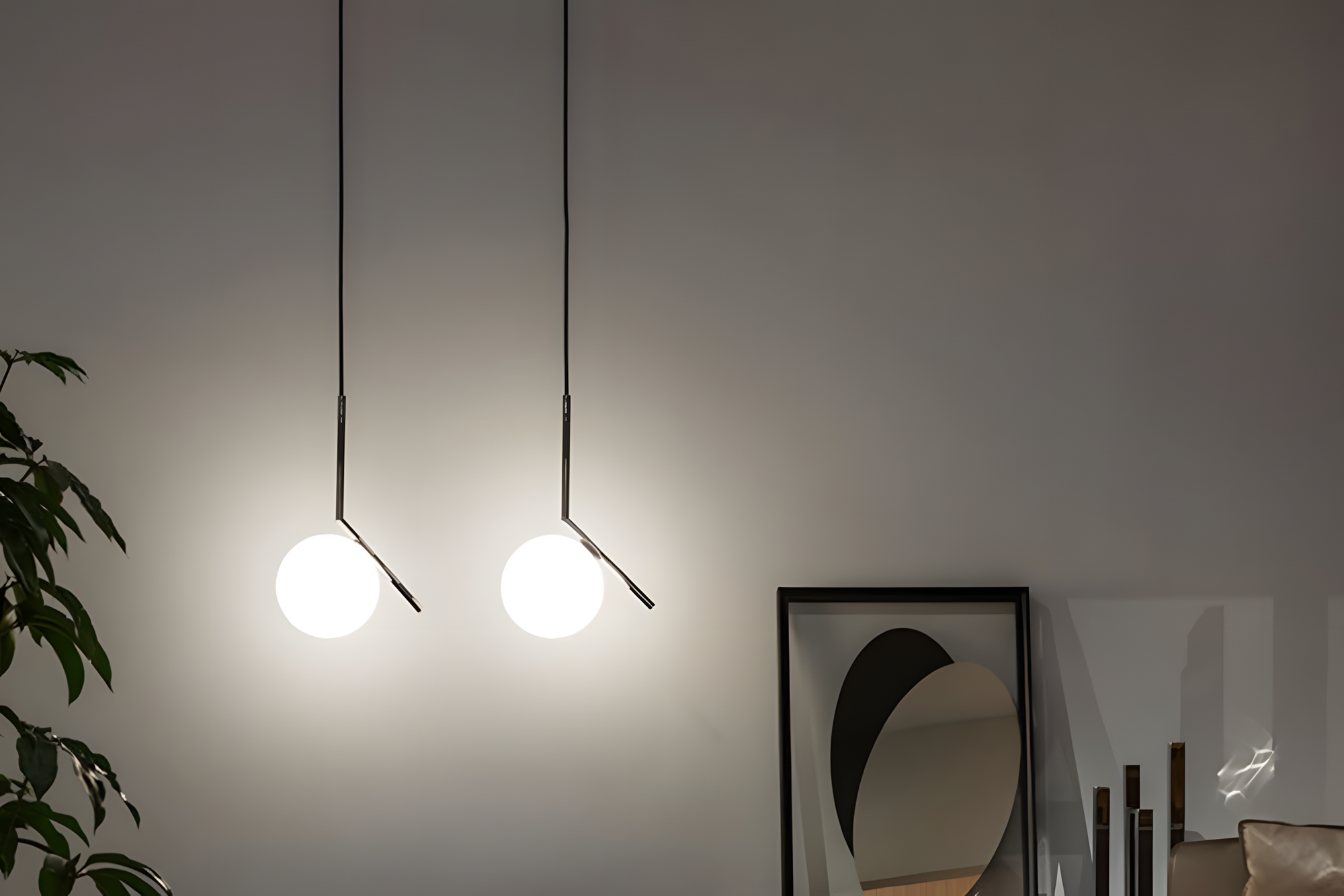 Lampa Sufitowa Wisząca Szklana Kula  G107-1W Czarna Biała  3