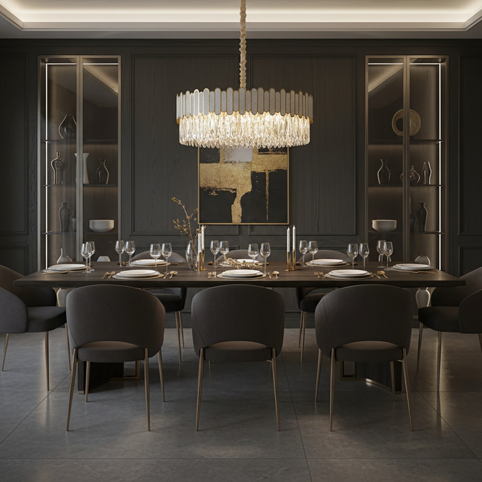 Lampa sufitowa wisząca APP1747-8CP 60 cm Złota  6