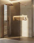 Kabina prysznicowa Walk-In Rea Flexi Brown / Brush Copper 80  5