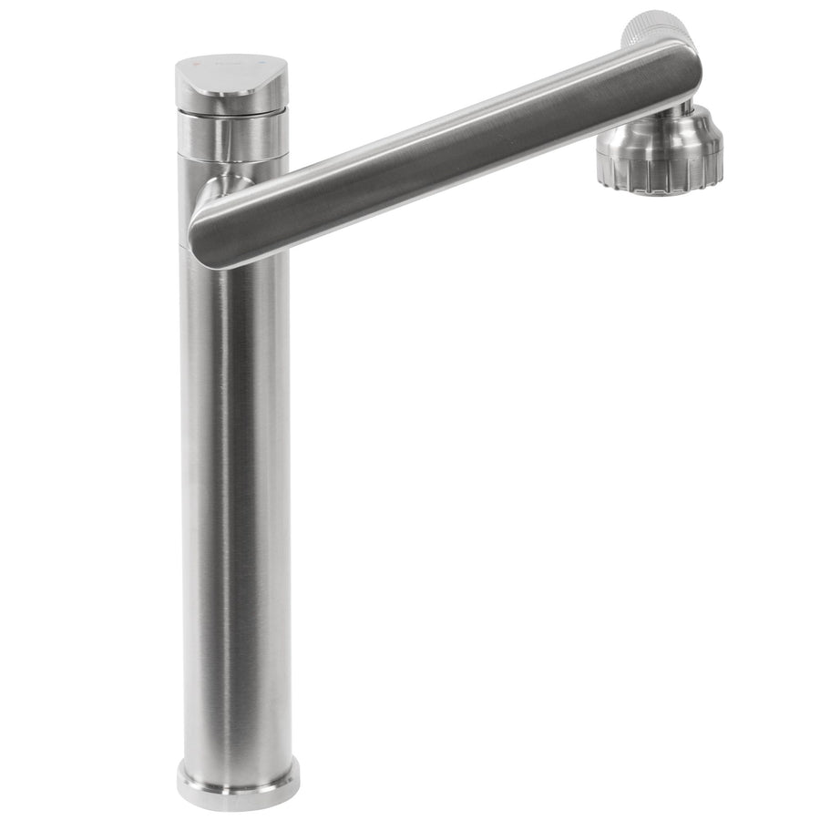 Bateria Umywalkowa REA PACO Wysoka Nikiel Szczotkowany INOX