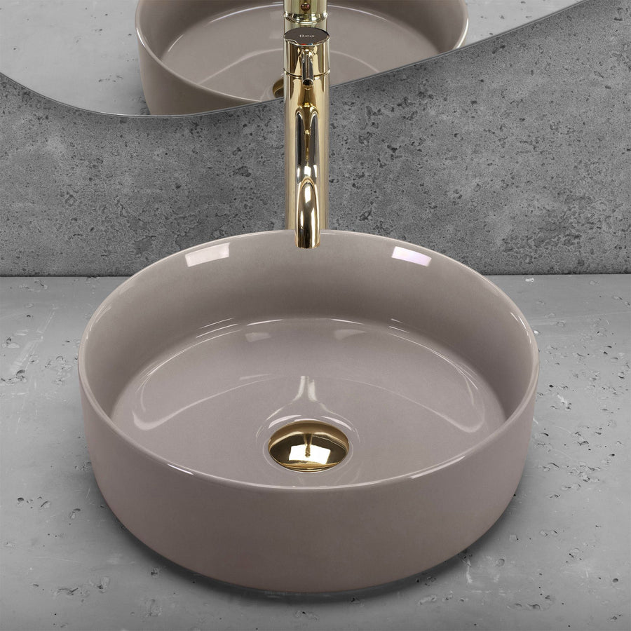 Umywalka nablatowa Rea Sami Beige Shiny  4