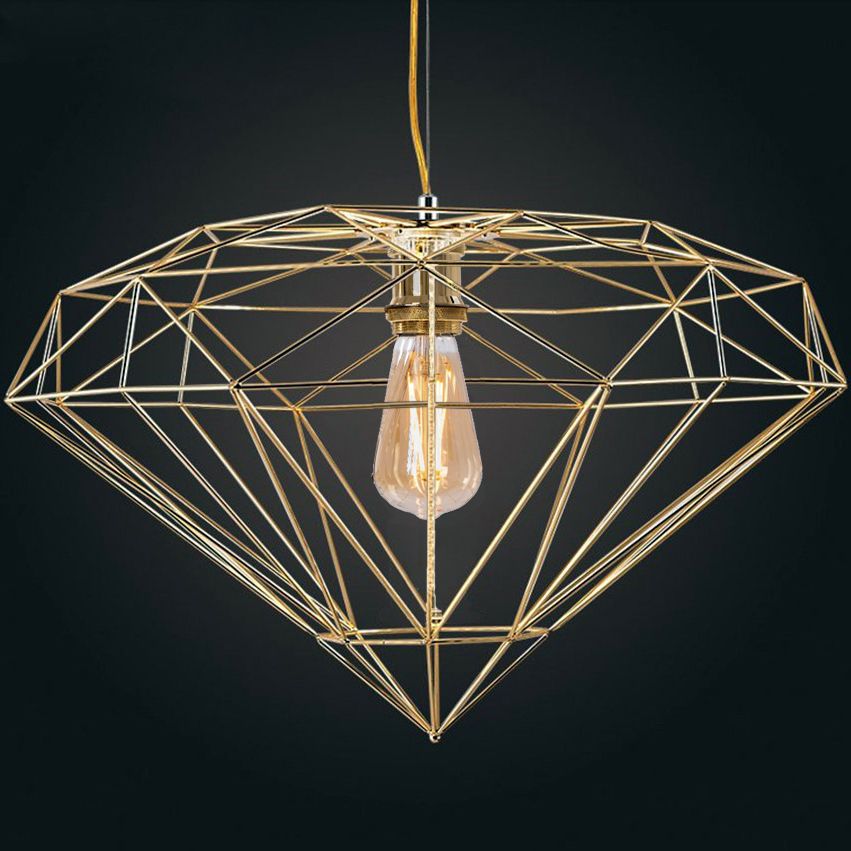 LAMPA WISZĄCA DIAMENT METAL LOFT  APP562-1CP  Jasne Złoto